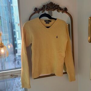 Polo by Ralph Lauren Women’s Soft Yellow V-Neck Sweater